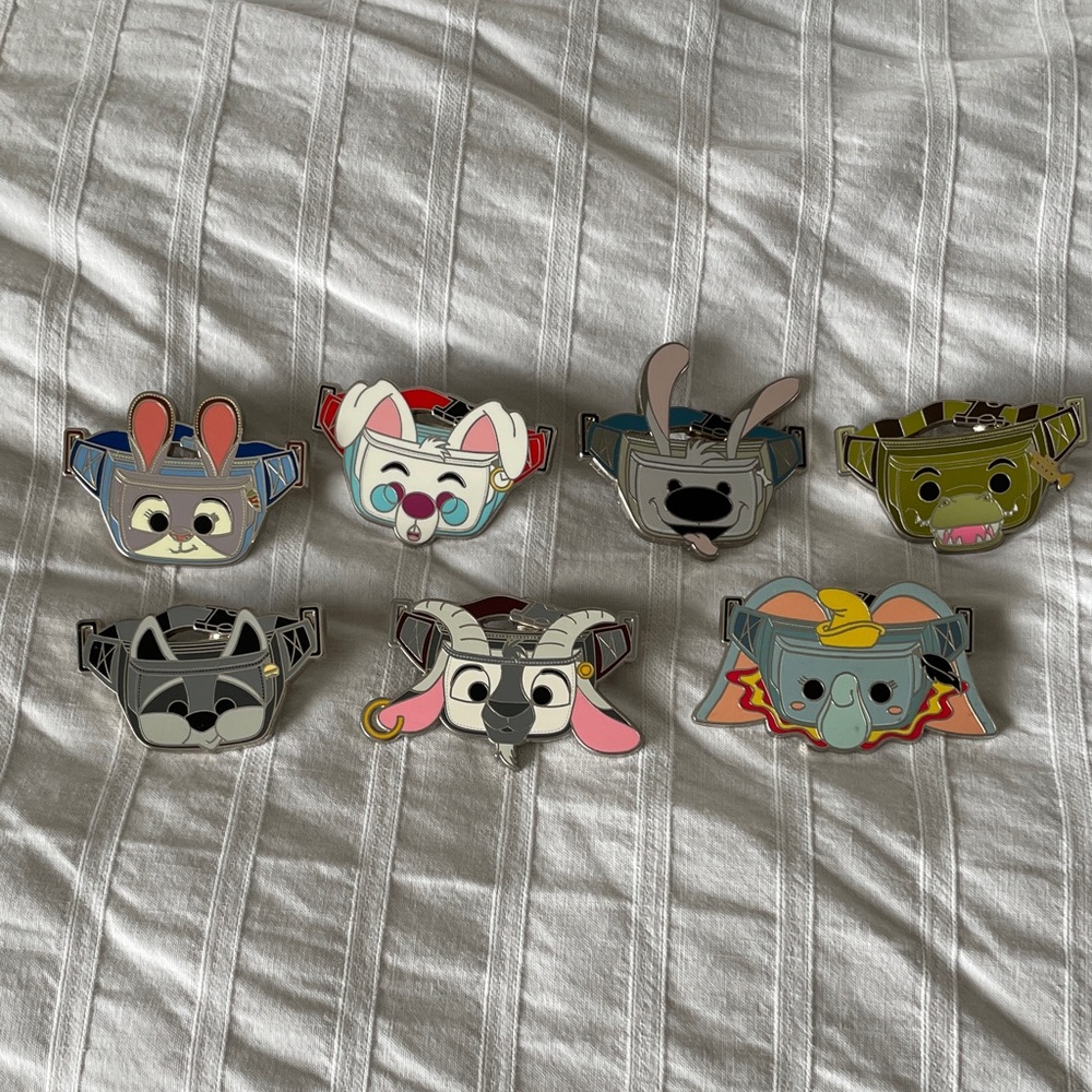 Disney Pin Bundle of 7 Fanny Packs Pins